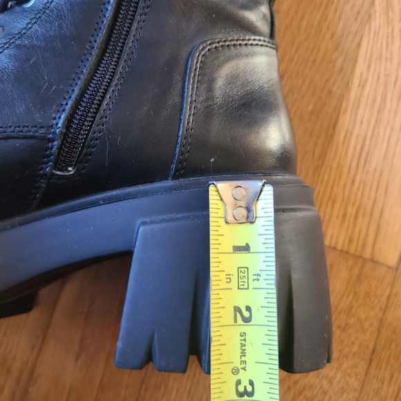 Steve Madden Black Studded Combat Boots size 9 zip lace up punk - Picture 11 of 16